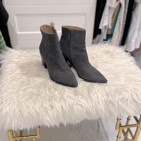 Charcoal Suede Ankle Boots - Picture 1 of 6